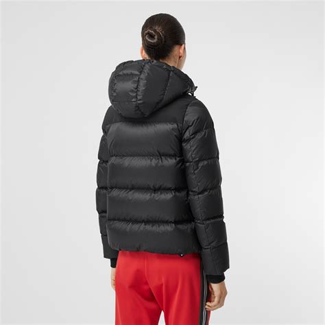 burberry logo graphic hooded puffer jacket